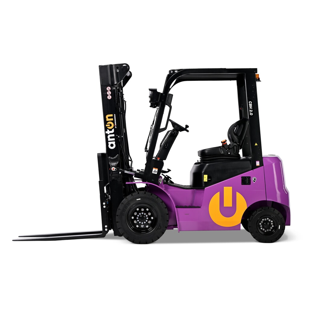 Illustration du produit: AntOn by Jungheinrich chariot élévateur électrique CBH 2.0 avec mât télescopique triple, hauteur de levage 4 800 mm, capacité de charge 2 000 kg, cabine intempéries ECO, avec chargeur embarqué
