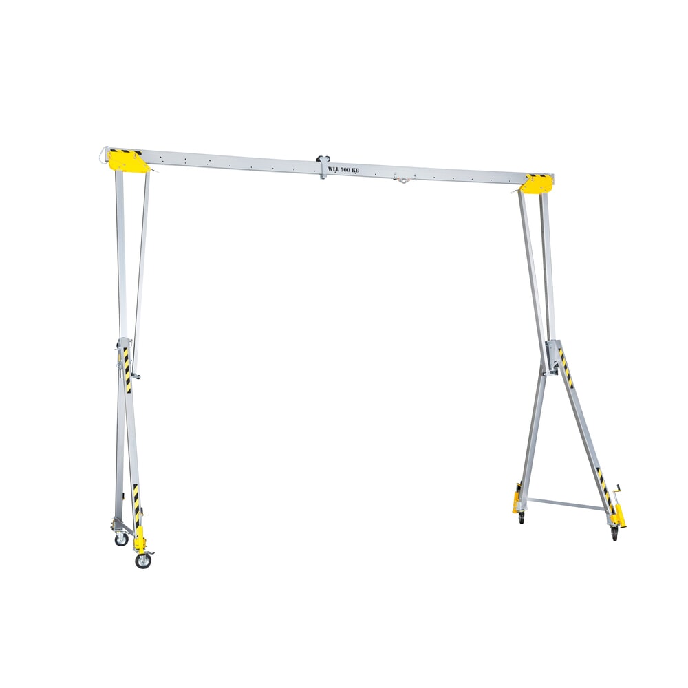 N° de l'image du produit 4 : Grue portique en aluminium RLPK PLANETA, y compris palan à levier, mobile, longueur 2 000 mm, capacité de charge 2 000 kg, taille S