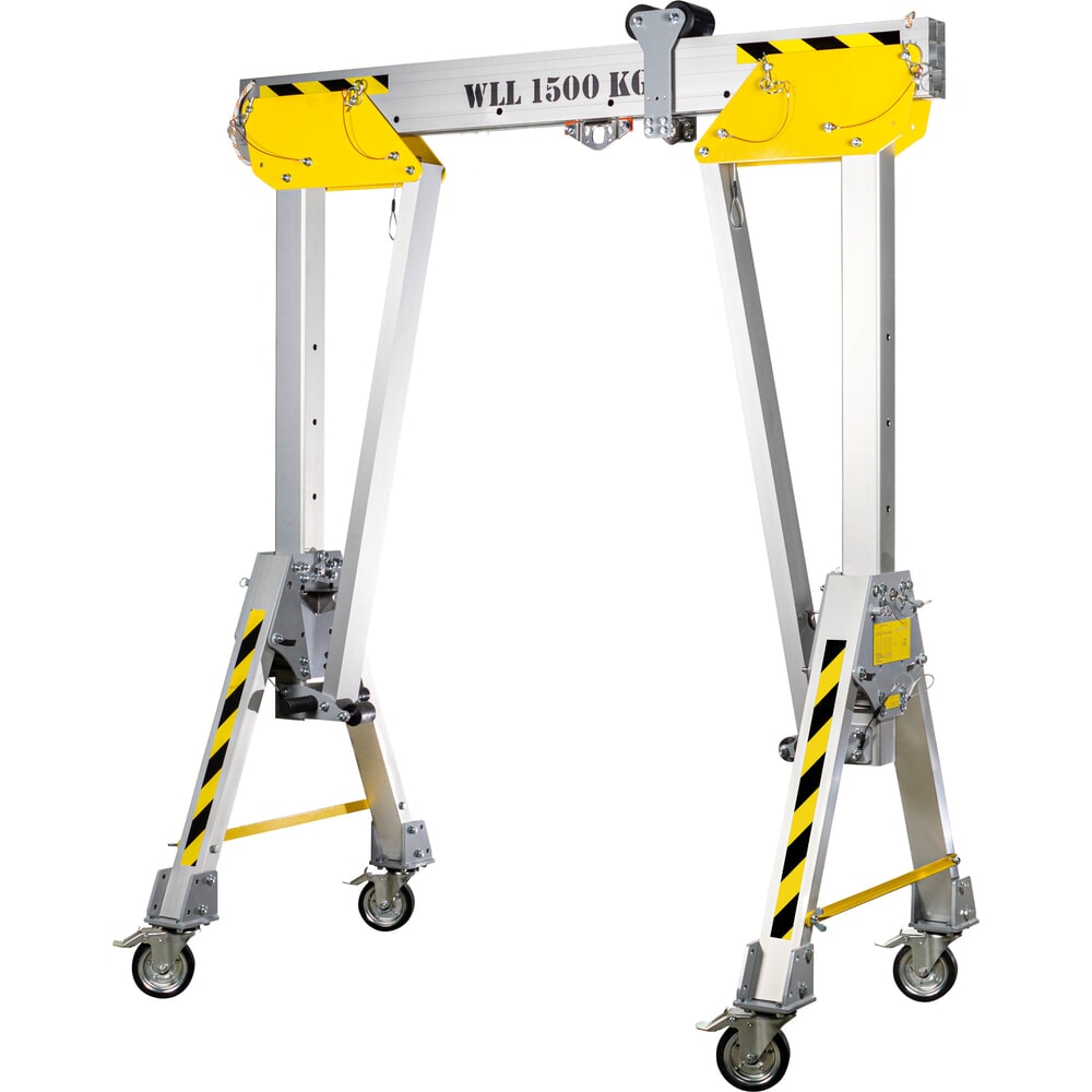 N° de l'image du produit 7 : Grue portique en aluminium RLPK PLANETA, y compris palan à levier, mobile, longueur 2 000 mm, capacité de charge 2 000 kg, taille S
