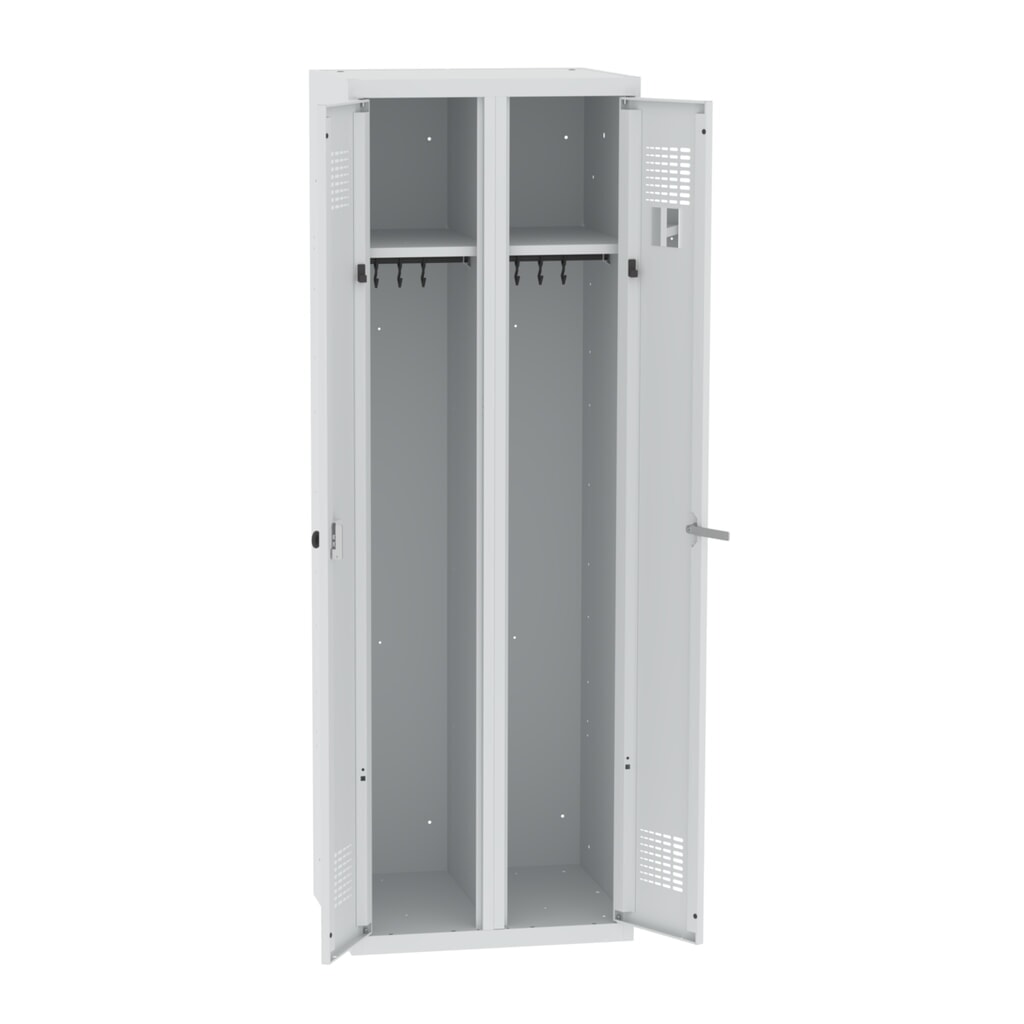 Illustration du produit: Steinbock® casier double, 1 compartiment, fermeture à pêne tournant, H x l x P 1 800 x 600 x 500 mm, gris clair / gris clair