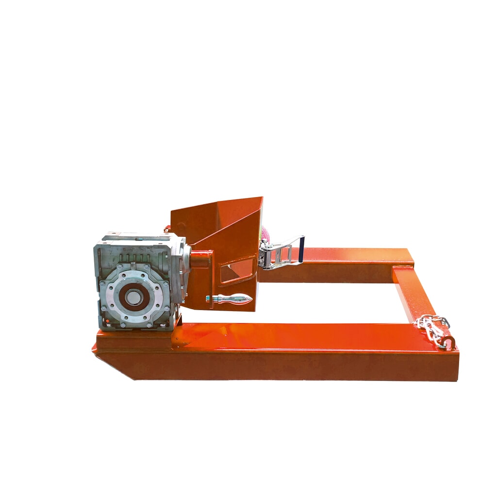 Eichinger® Basculeur de fûts et de poubelles, manivelle, 1 x fût orangé pur Illustration du produit: Eichinger® Basculeur de fûts et de poubelles, manivelle, 1 x fût orangé pur