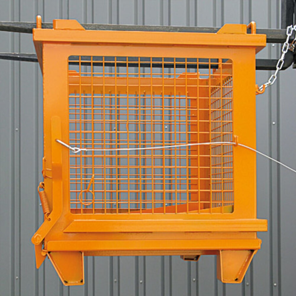 N° de l'image du produit 5 : Eichinger® Benne basculante à grille avec fond basculant déverrouillable, 500 kg, 1 000 litres, orangé pur