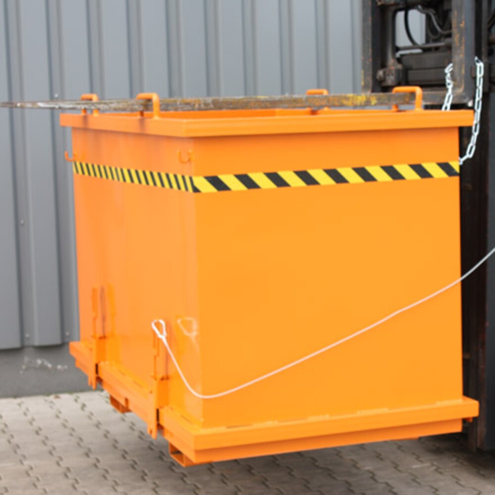 N° de l'image du produit 4 : Eichinger® Benne à fond basculant, Système de tri, 2x900 litres orangé pur