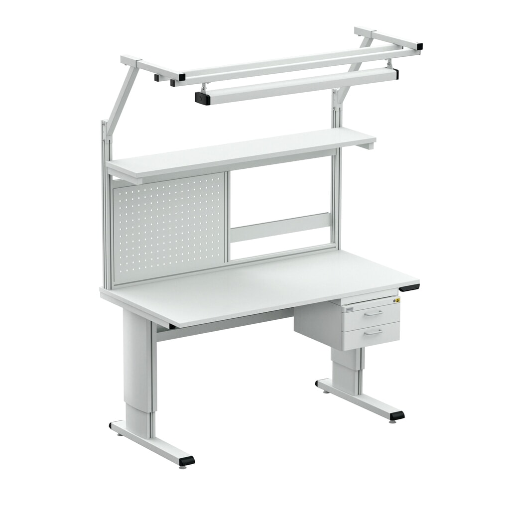N° de l'image du produit 3 : Table de travail TRESTON WB, ESD, réglage électrique de la hauteur, lxP 1 800 x 800 mm, avec cache-câbles