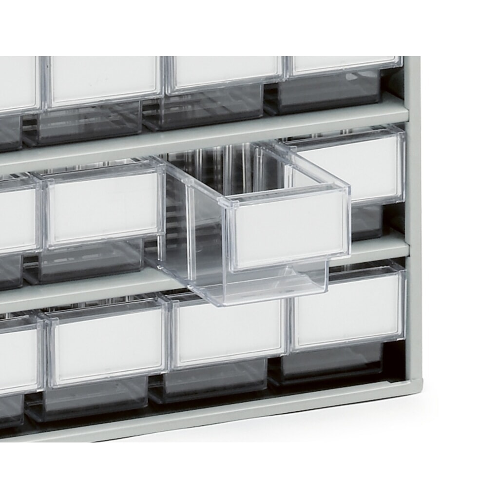 Système de rangement à tiroirs, 16 tiroirs, profondeur 300 mm, transparent N° de l'image du produit 4 : Système de rangement à tiroirs, 16 tiroirs, profondeur 300 mm, transparent