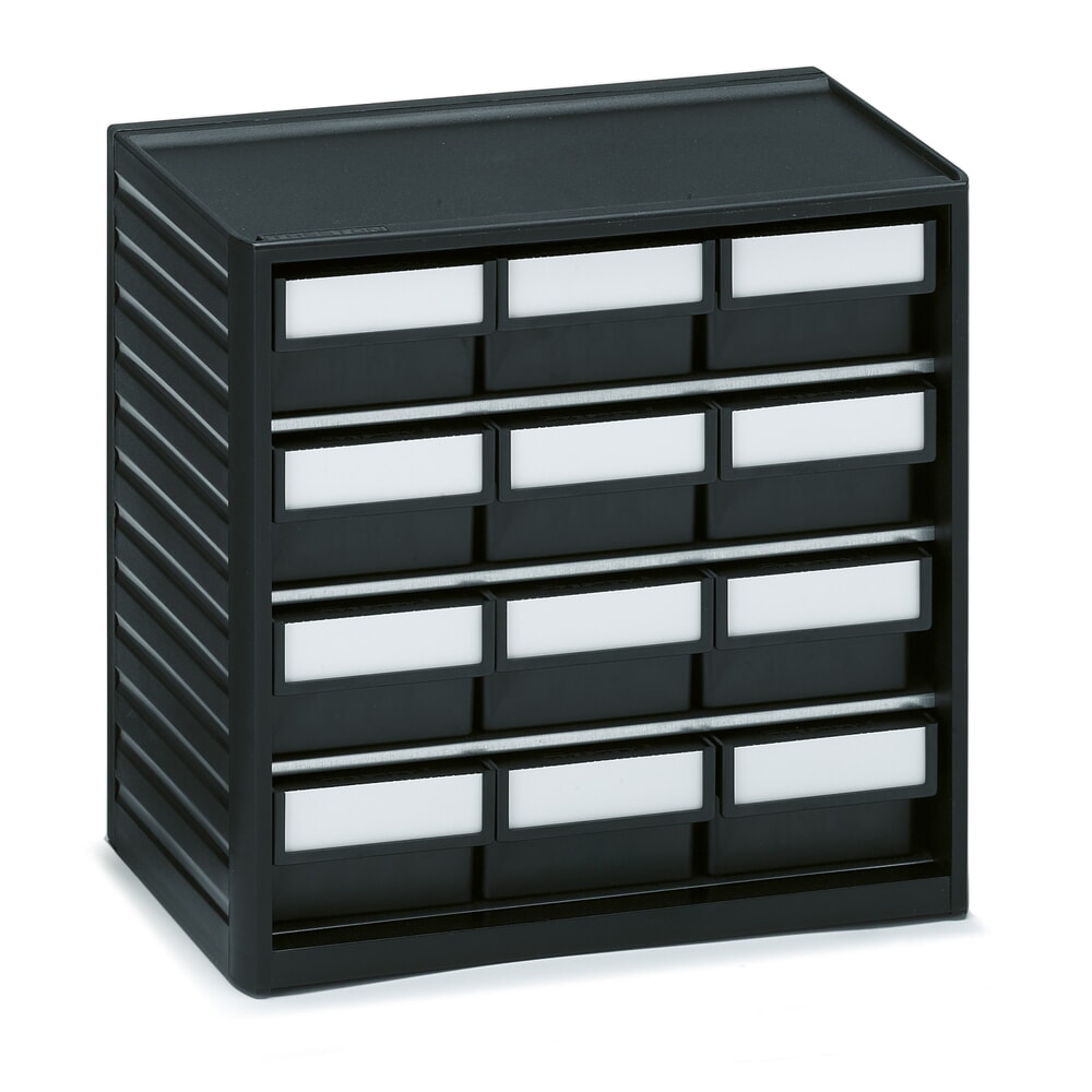 N° de l'image du produit 1 : Système de rangement pour petites pièces TRESTON, ESD, 12 tiroirs, dimensions du cadre HxlxP 290 x 310 x 180 mm
