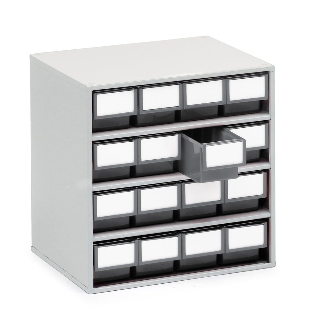 Système de rangement à tiroirs, 16 tiroirs, profondeur 300 mm, gris anthracite Illustration du produit: Système de rangement à tiroirs, 16 tiroirs, profondeur 300 mm, gris anthracite