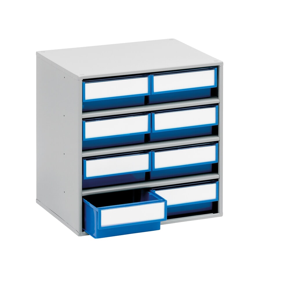 N° de l'image du produit 1 : Système de rangement à tiroirs, 8 tiroirs, profondeur 300 mm, bleu