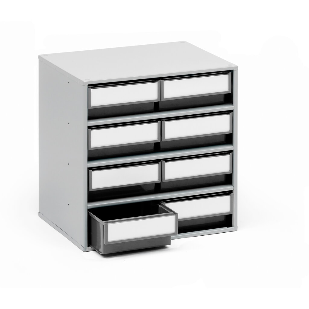 Système de rangement à tiroirs, 8 tiroirs, profondeur 300 mm, gris anthracite Illustration du produit: Système de rangement à tiroirs, 8 tiroirs, profondeur 300 mm, gris anthracite