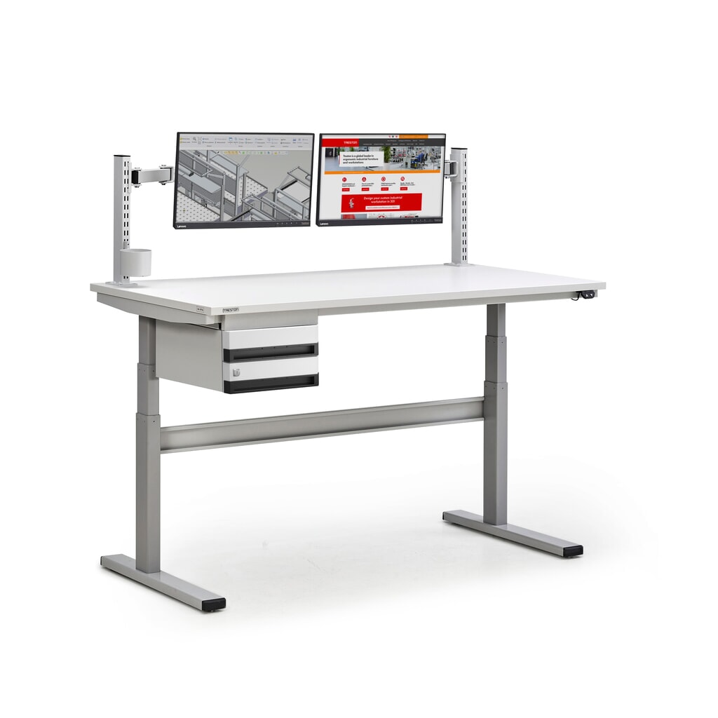 Montants perforés pour table de travail TRESTON TED, avec bride, hauteur 400 mm, 2 pcs/UV N° de l'image du produit 3 : Montants perforés pour table de travail TRESTON TED, avec bride, hauteur 400 mm, 2 pcs/UV