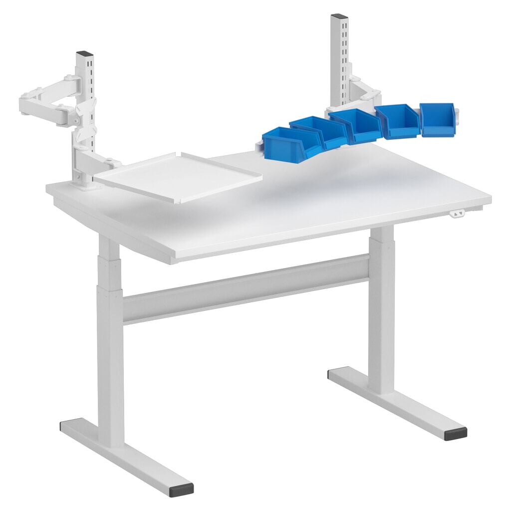 N° de l'image du produit 5 : Montants perforés pour table de travail TRESTON TED, avec bride, hauteur 400 mm, 2 pcs/UV