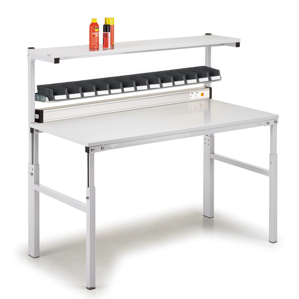 Table de travail TRESTON TPH avec étagère, ESD, réglable en hauteur manuellement, lxP 1 200 x 700 mm N° de l'image du produit 7 : Table de travail TRESTON TPH avec étagère, ESD, réglable en hauteur manuellement, lxP 1 200 x 700 mm