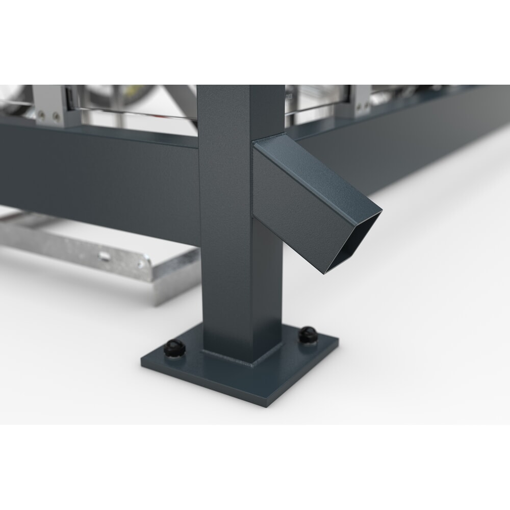 N° de l'image du produit 10 : wsm® abri à vélos Economy Köln, vitrage ESG, système de stationnement de vélos 2502 XBF, en kit, pour 4 vélos, H x l x P 2440 mm x 3180 mm x 2165 mm