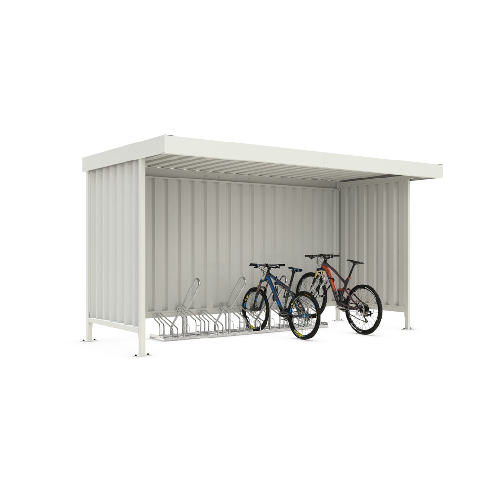 Illustration du produit: wsm® abri à vélos Leipzig, toit plat avec acrotère, pour 8 vélos