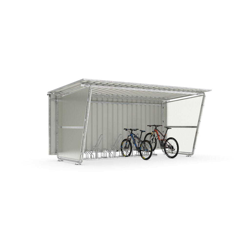 wsm® abri à vélos Siegen, toit monopente en tôle trapézoïdale, pour 8 vélos Illustration du produit: wsm® abri à vélos Siegen, toit monopente en tôle trapézoïdale, pour 8 vélos