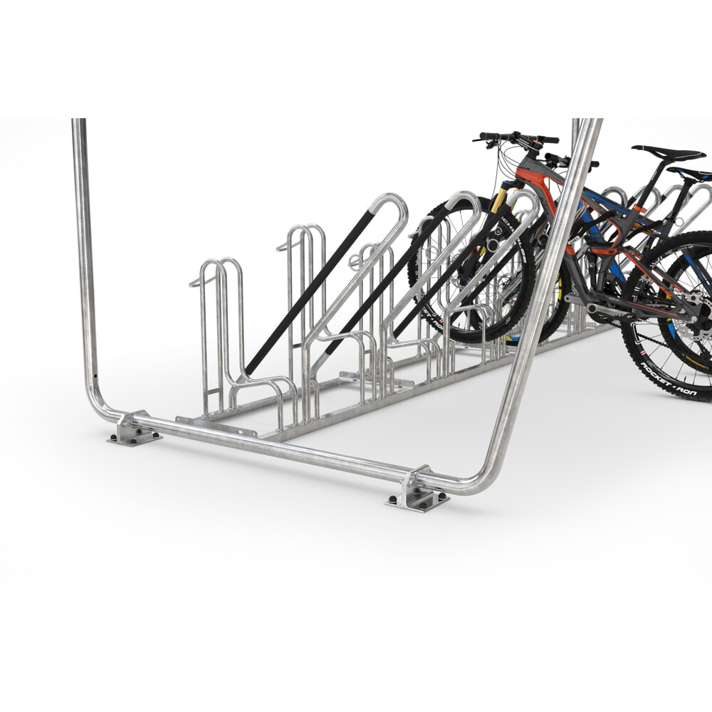 N° de l'image du produit 6 : wsm® abri à vélos Siegen, toit monopente en tôle trapézoïdale, pour 8 vélos