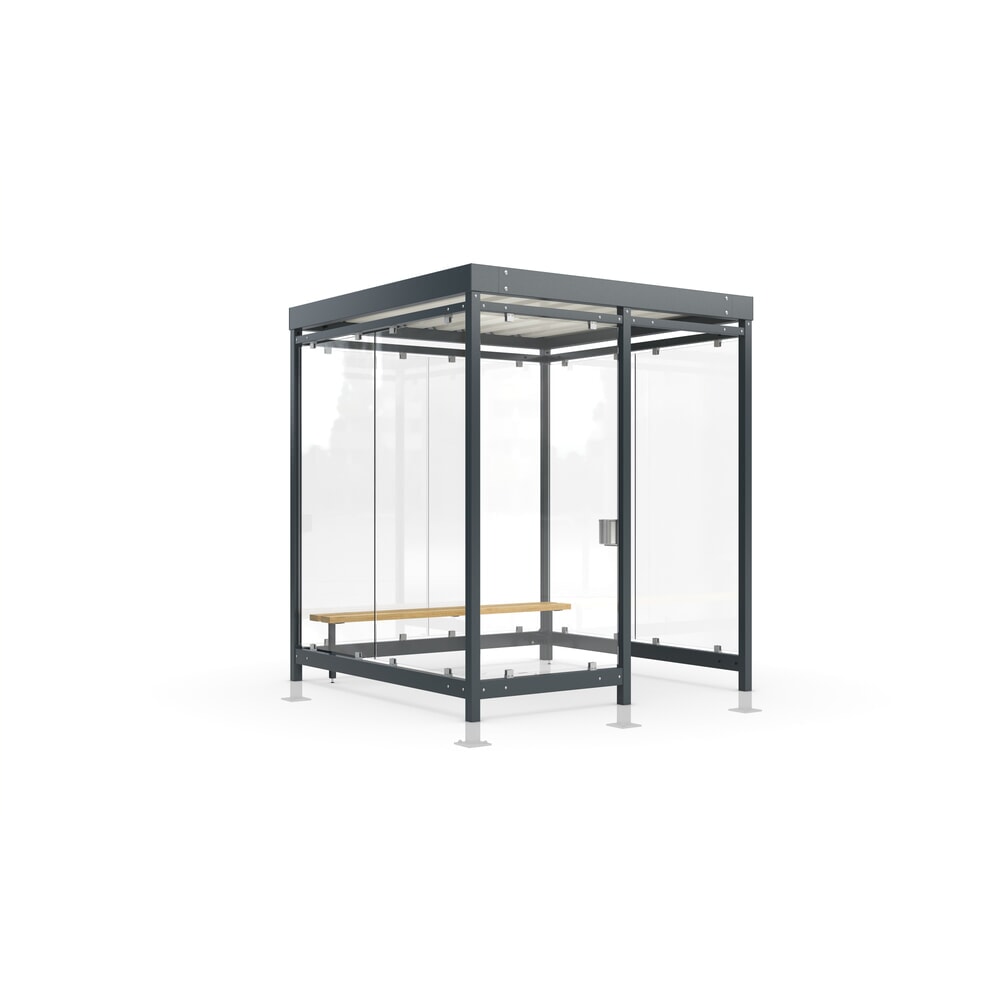 N° de l'image du produit 1 : wsm® abri pour fumeurs Economy Köln, vitrage ESG, en kit, H x l x P 2440 mm x 2165 mm x 2165 mm