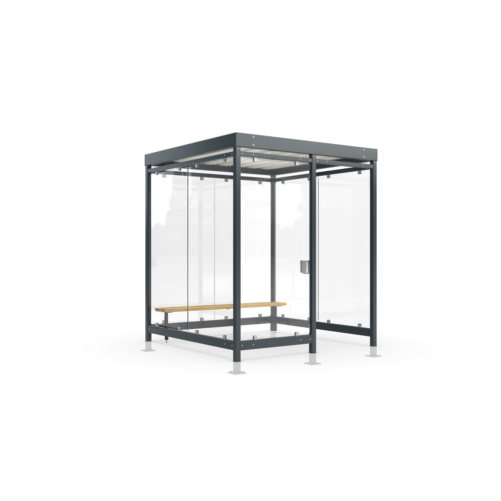 Illustration du produit: wsm® abri pour fumeurs Economy Köln, vitrage ESG, en kit, H x l x P 2440 mm x 2165 mm x 2165 mm