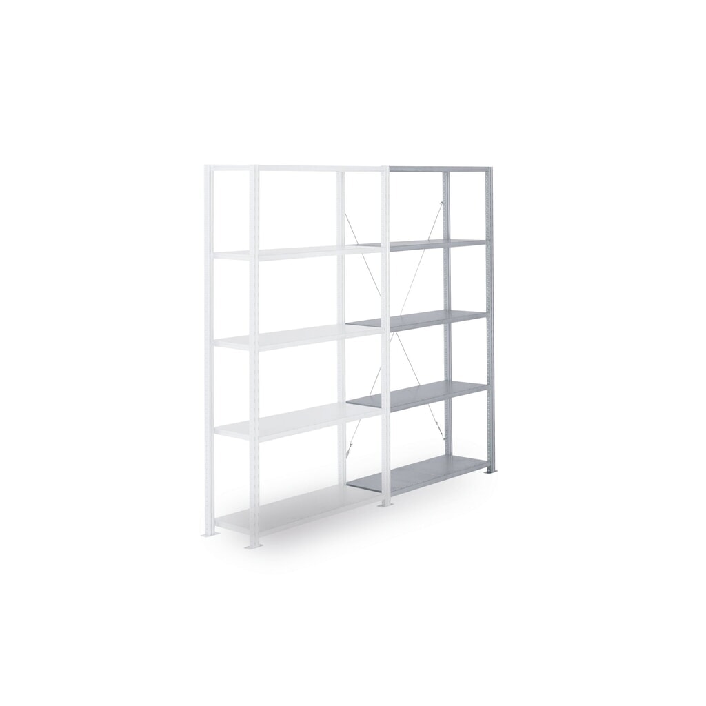 Illustration du produit: ManOrga Rayonnage à tablettes, TA, avec tablettes en panneaux d'acier, FL 350 kg, galvanisé, H x l x P 2 000 x 1 000 x 400 mm
