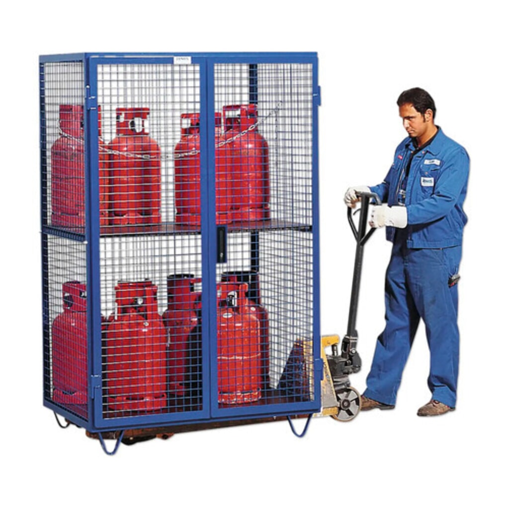 Armoire grillagée pour bouteilles de gaz ,porte à doubles battants, pieds, H x l x P 1 970 x 1 250 x 800 mm N° de l'image du produit 3 : Armoire grillagée pour bouteilles de gaz ,porte à doubles battants, pieds, H x l x P 1 970 x 1 250 x 800 mm