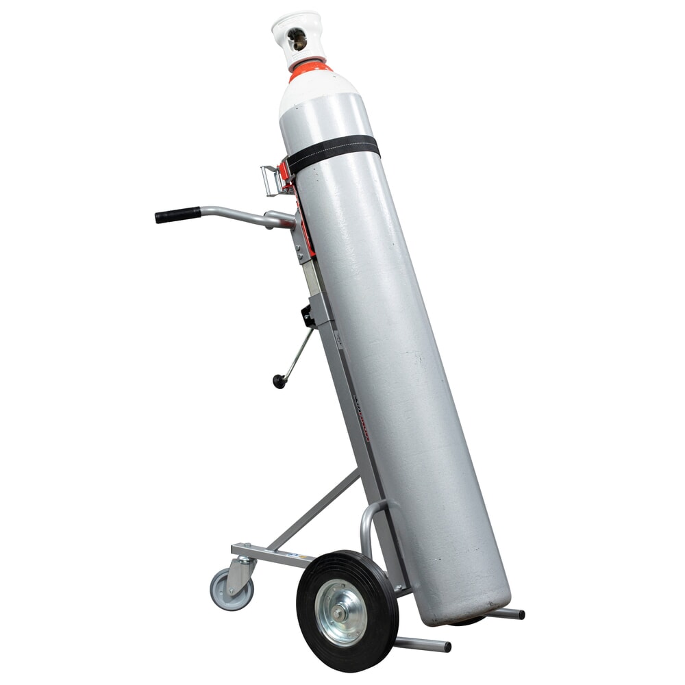 N° de l'image du produit 1 : Manuvit diable porte-bouteilles de gaz avec treuil, sangle, capacité de charge 150 kg, diamètre de bouteille jusqu’à 300 mm