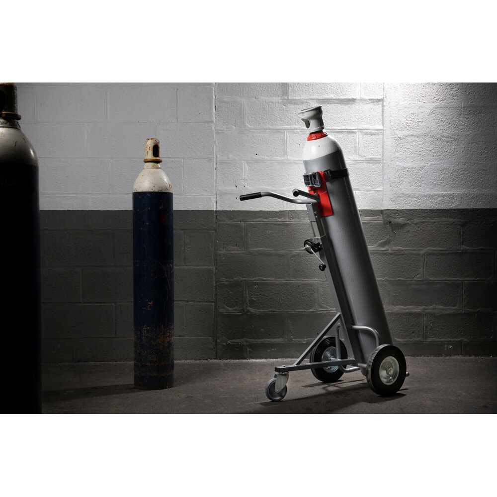 N° de l'image du produit 6 : Manuvit diable porte-bouteilles de gaz avec treuil, sangle, capacité de charge 150 kg, diamètre de bouteille jusqu’à 300 mm