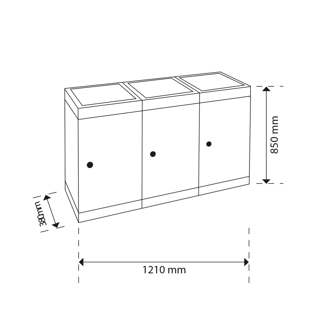 N° de l'image du produit 5 : Collecteur de déchets stumpf®, 3x 70 litres, multicolore