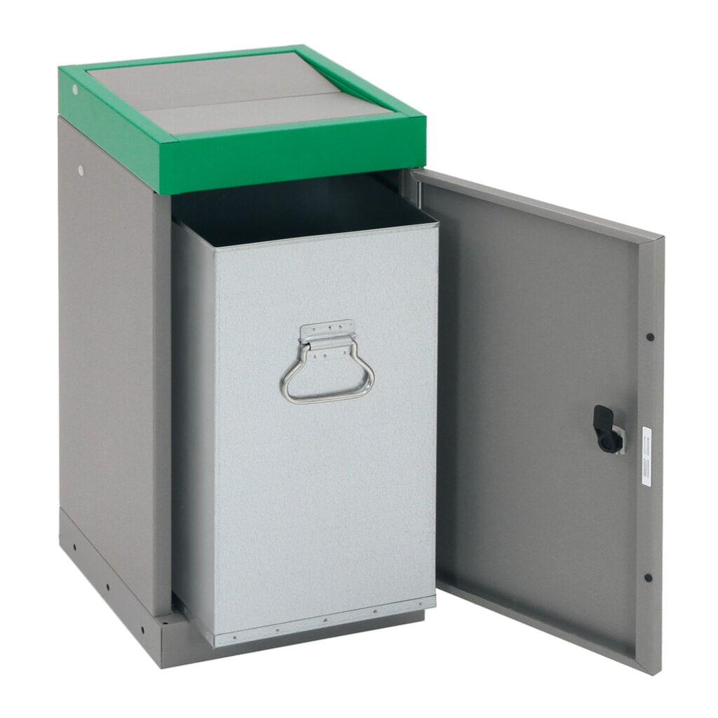 Collecteur de déchets stumpf®, 1x 30 litres, couvercle vert N° de l'image du produit 4 : Collecteur de déchets stumpf®, 1x 30 litres, couvercle vert