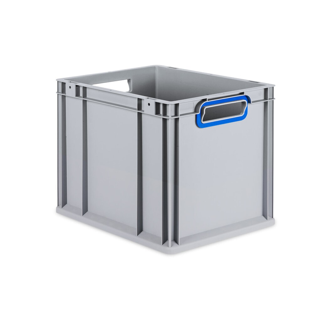 Allit Eurobox, avec poignées bleues, haut. x larg. x prof. 320 x 400 x 300 mm, 30 litres Illustration du produit: Allit Eurobox, avec poignées bleues, haut. x larg. x prof. 320 x 400 x 300 mm, 30 litres