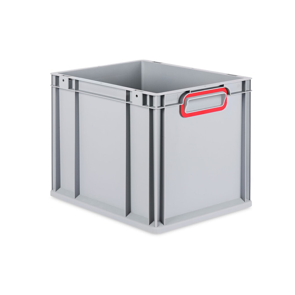 Allit Eurobox, avec poignées encastrées rouges, haut. x larg. x prof. 320 x 400 x 300 mm, 30 litres Illustration du produit: Allit Eurobox, avec poignées encastrées rouges, haut. x larg. x prof. 320 x 400 x 300 mm, 30 litres