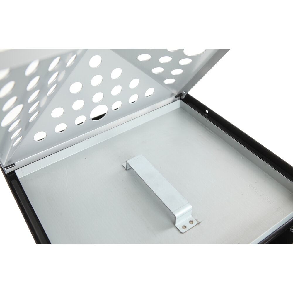 N° de l'image du produit 6 : Poubelle-cendrier Pyramide, carrée, contenant de base en acier inoxydable, 70 litres, noir