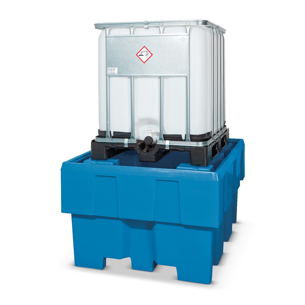 Illustration du produit: asecos® bac de rétention en polyéthylène (PE) pour conteneurs IBC, sans grille, contenance 1 000 litres