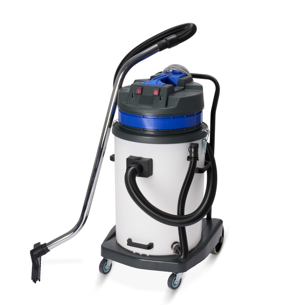 Illustration du produit: Aspirateur industriel HEMMDAL, eau + poussière, cuve en plastique, 2 000 W, 70 l, châssis basculant, dossier de poussée, tuyau de vidange