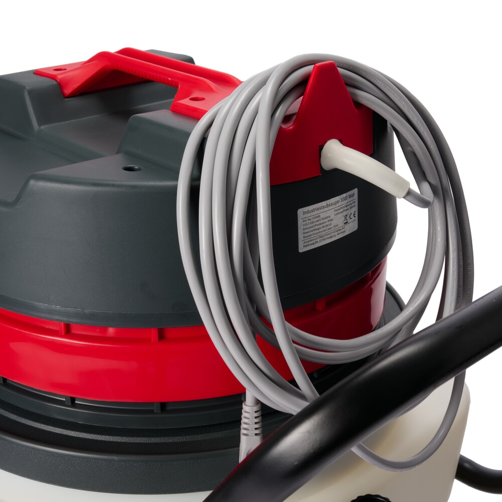 N° de l'image du produit 7 : Aspirateur industriel HEMMDAL, eau + poussière, cuve en plastique, 3 000 W, 90 l, dossier de poussée, tuyau de vidange