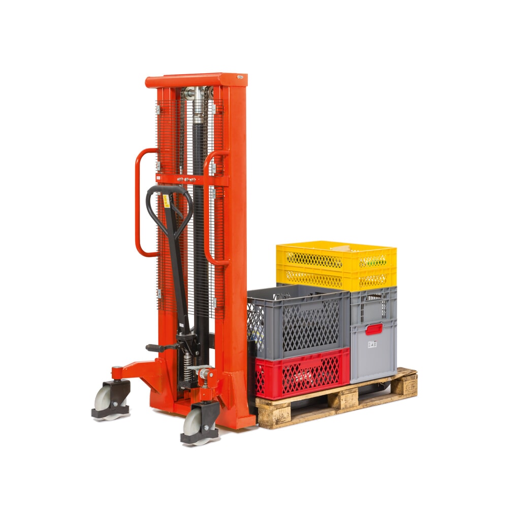 N° de l'image du produit 5 : Chariot élévateur hydraulique BASIC PSM 1.0 avec mât télescopique double, hauteur de levage 2 500 mm, capacité de charge 1 000 kg