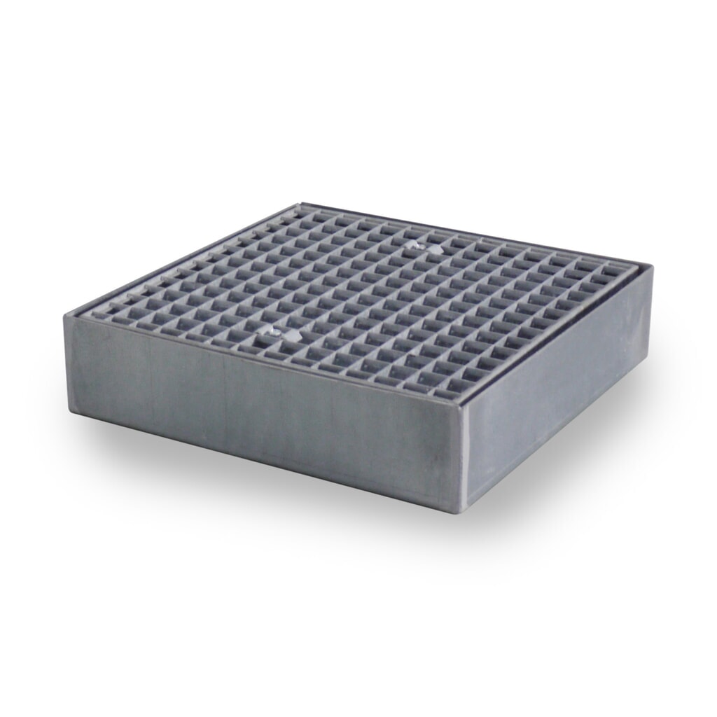 Bac collecteur plat en acier, capacité de charge 6 500 kg/m², H x l x P 118 x 500 x 500 mm Illustration du produit: Bac collecteur plat en acier, capacité de charge 6 500 kg/m², H x l x P 118 x 500 x 500 mm