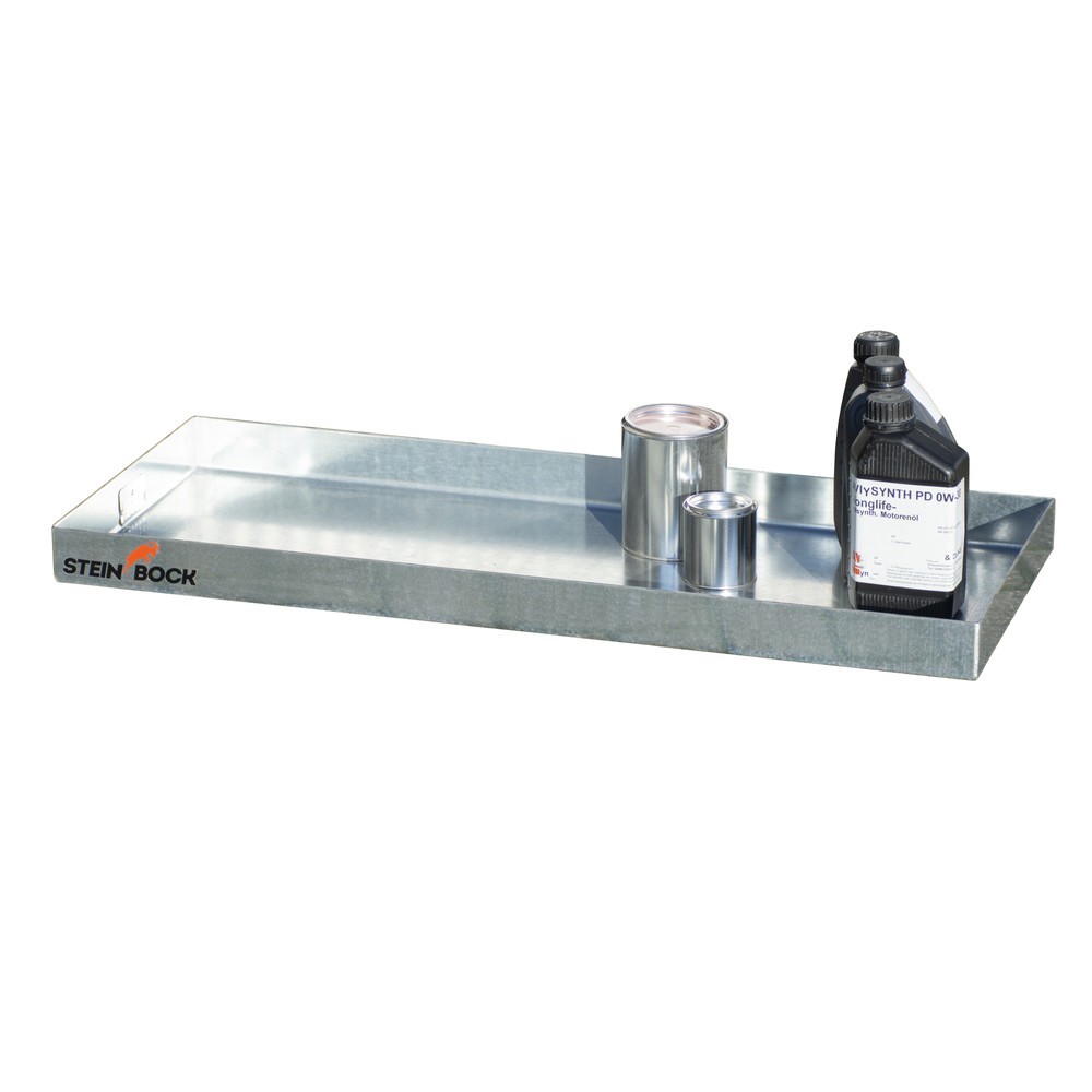 N° de l'image du produit 2 : Steinbock® bac de rétention pour petits bidons en acier galvanisé, H x l x P 60 x 940 x 370 mm, contenance 12 litres