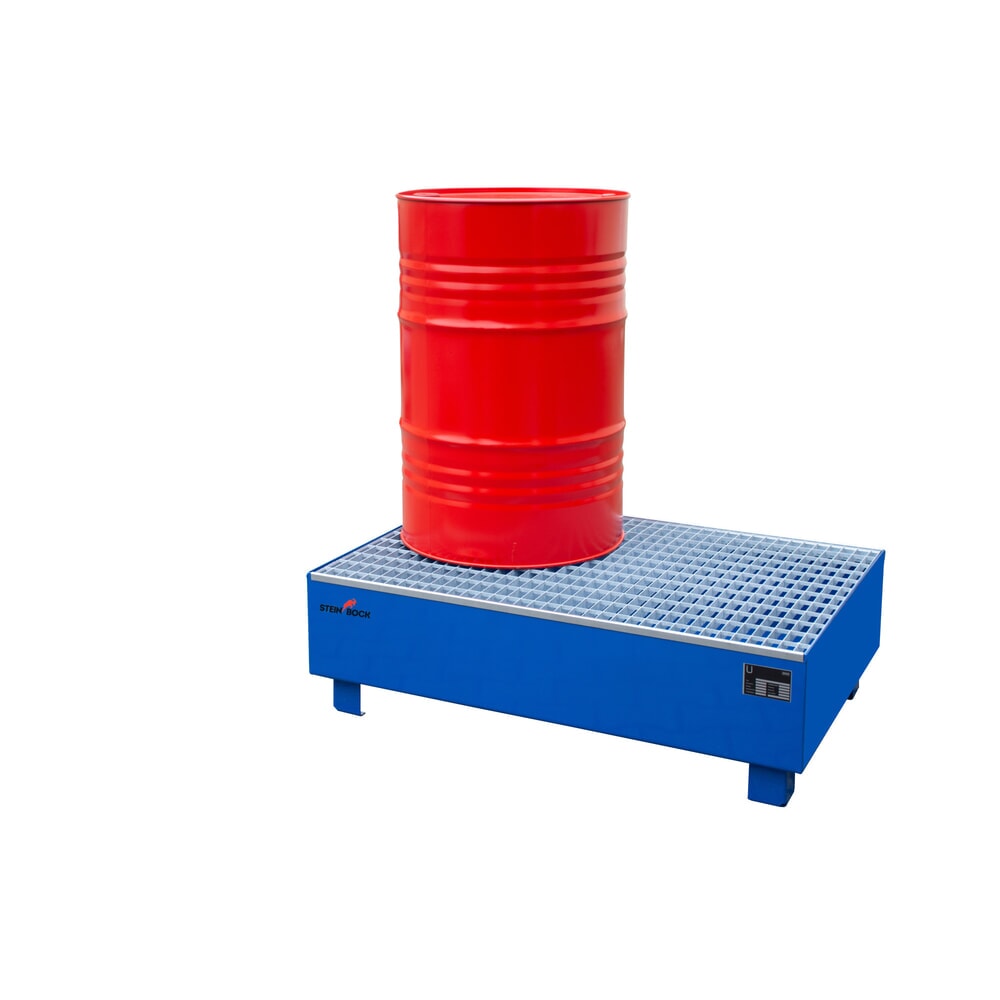 N° de l'image du produit 6 : Steinbock® bac de rétention , 2 x 200 l, H x l x P 360 x 1 200 x 800 mm, grille incluse, bleu