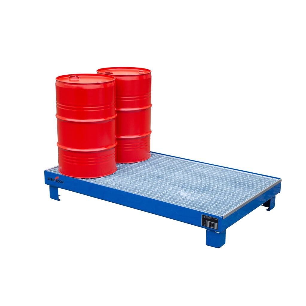N° de l'image du produit 5 : Steinbock® bac de rétention pour 6 x fûts de 60 litres, avec grille, bleu