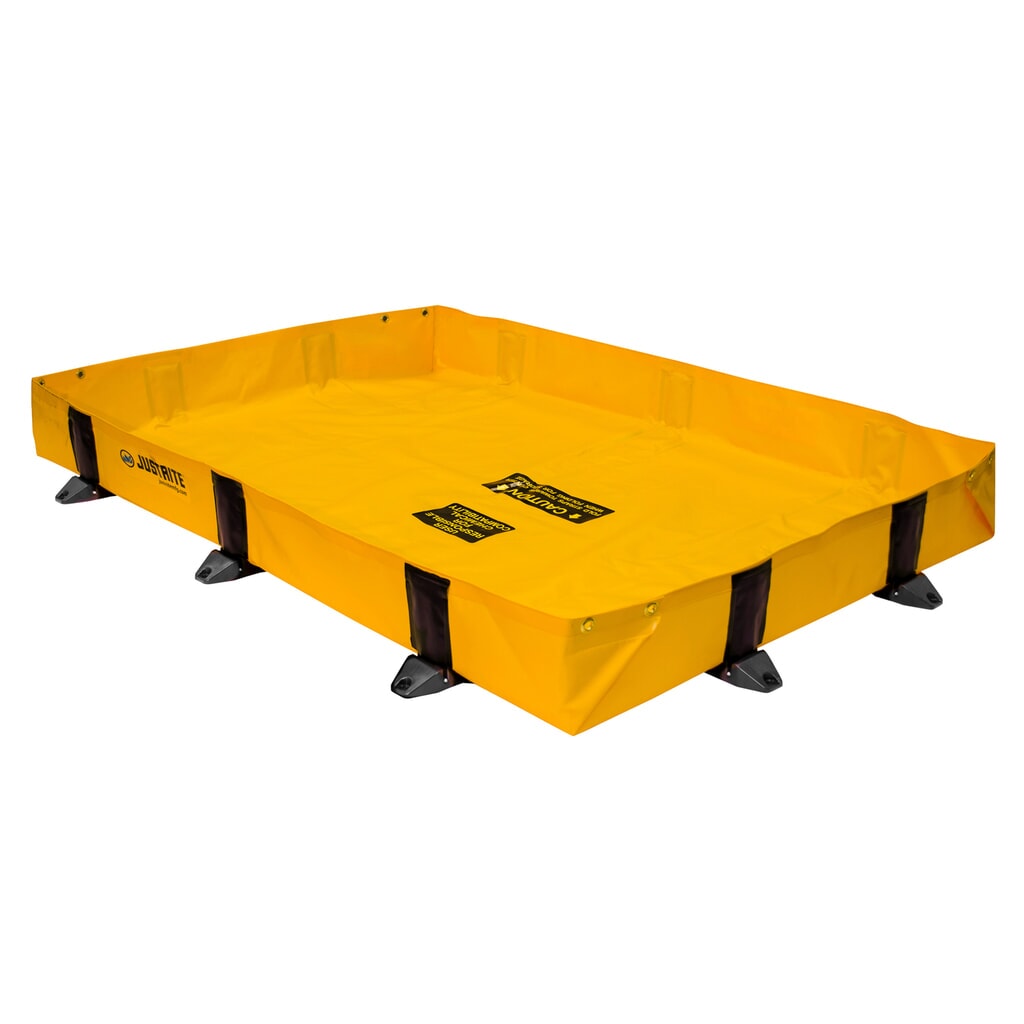 Illustration du produit: Justrite® bac de rétention pliable en polyester QuickBerm® Lite, capacité 451 l