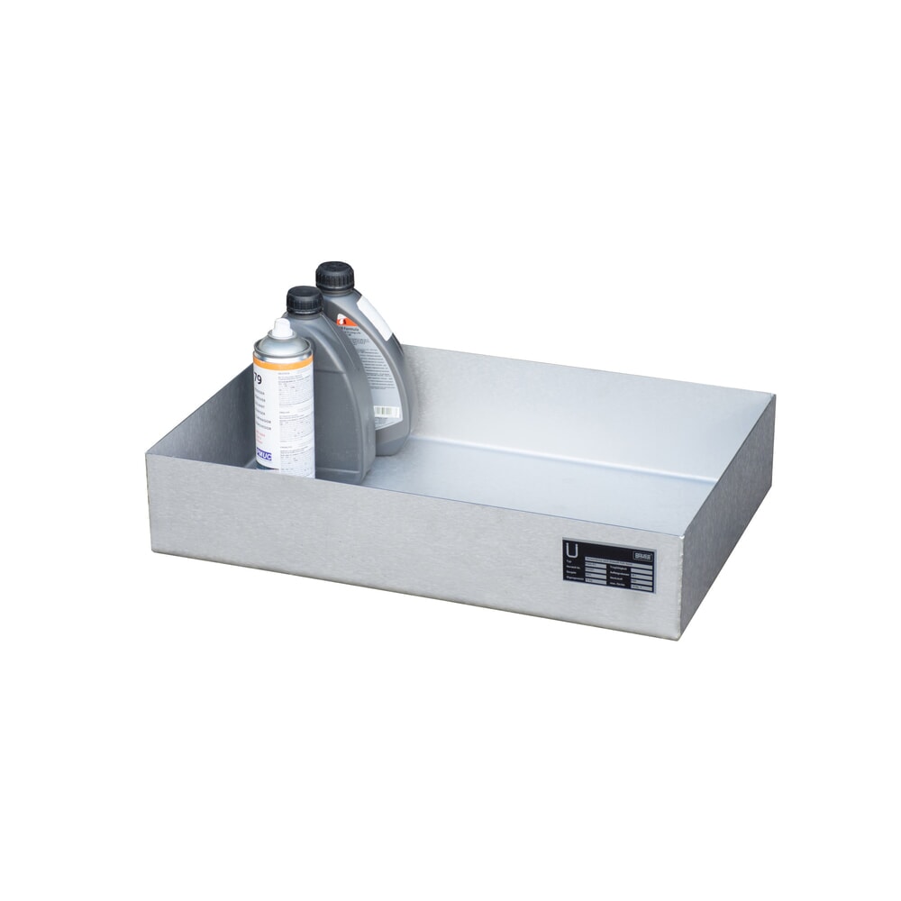 N° de l'image du produit 2 : Bauer® bac de rétention pour palette en acier inoxydable pour petits bidons KGW-P 1 V4A, contenance 23 l