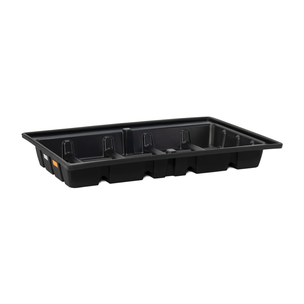 Bac suspendu pour rayonnage en PE CEMO 18/230, pour compartiment 1 800 x 1 100 mm, volume 230 l, pour 2 palettes Illustration du produit: Bac suspendu pour rayonnage en PE CEMO 18/230, pour compartiment 1 800 x 1 100 mm, volume 230 l, pour 2 palettes