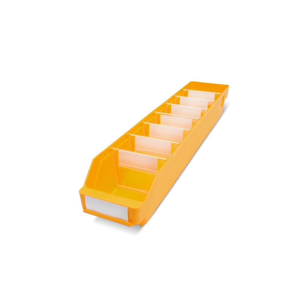 Bacs de rayonnage avec fenêtre de visualisation, l x P 120 x 600 mm, jaune Illustration du produit: Bacs de rayonnage avec fenêtre de visualisation, l x P 120 x 600 mm, jaune