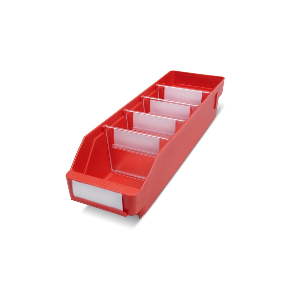 Bacs de rayonnage avec fenêtre de visualisation, l x P 120 x 400 mm, rouge Illustration du produit: Bacs de rayonnage avec fenêtre de visualisation, l x P 120 x 400 mm, rouge