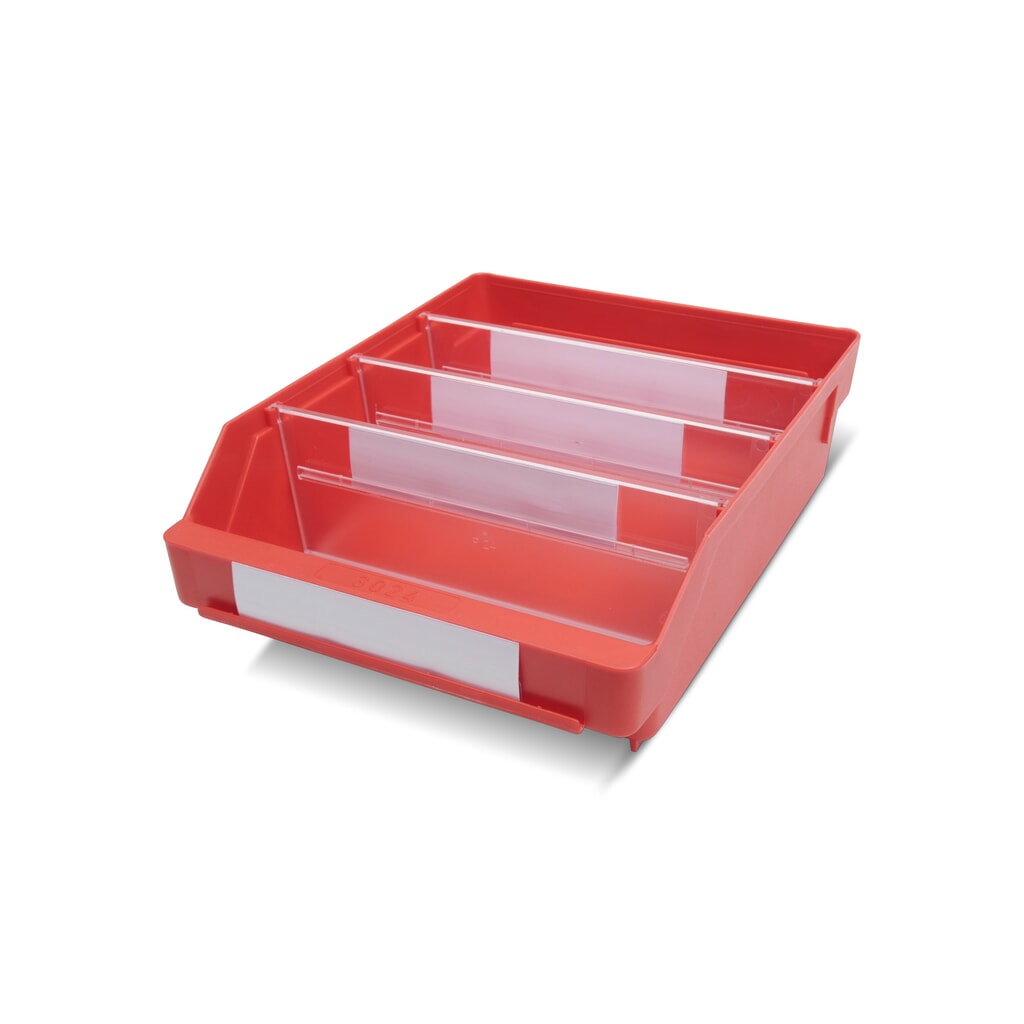 Bacs de rayonnage avec fenêtre de visualisation, l x P 240 x 300 mm, rouge Illustration du produit: Bacs de rayonnage avec fenêtre de visualisation, l x P 240 x 300 mm, rouge