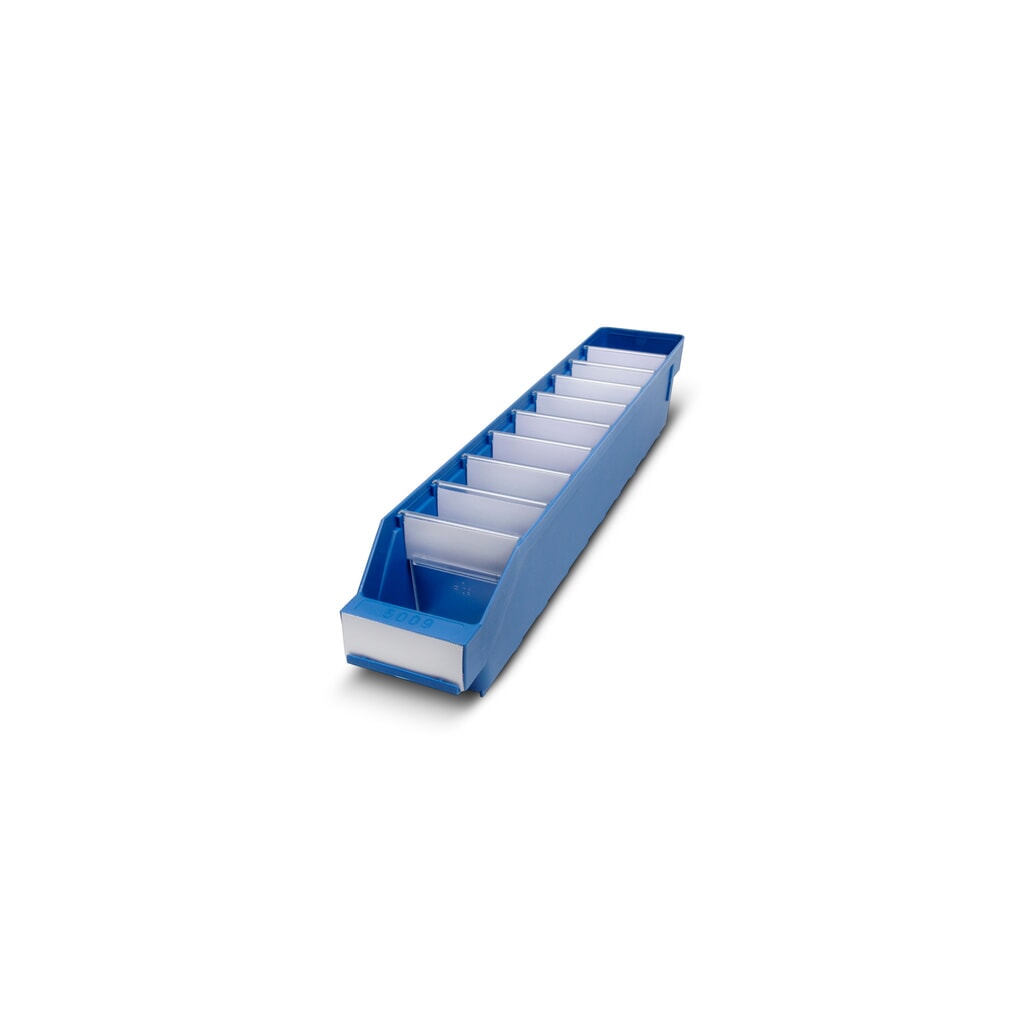 Bacs de rayonnage avec fenêtre de visualisation, l x P 90 x 500 mm, bleu Illustration du produit: Bacs de rayonnage avec fenêtre de visualisation, l x P 90 x 500 mm, bleu