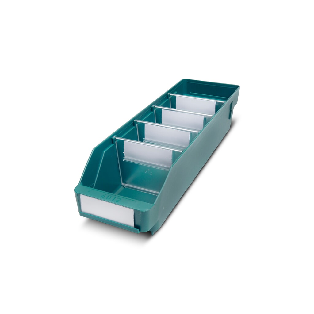 Bacs de rayonnage avec fenêtre de visualisation, l x P 120 x 400 mm, vert Illustration du produit: Bacs de rayonnage avec fenêtre de visualisation, l x P 120 x 400 mm, vert
