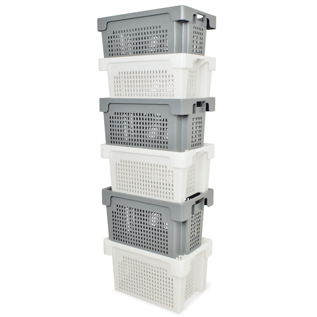 Eurobox, parois et tablette perforées, 32 litres, blanc N° de l'image du produit 3 : Eurobox, parois et tablette perforées, 32 litres, blanc