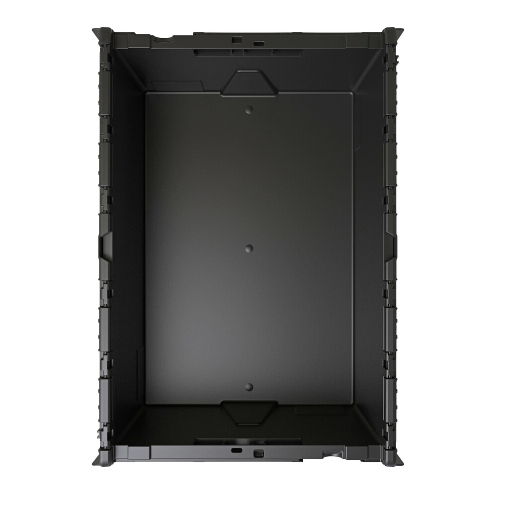 N° de l'image du produit 4 : Alpha Eurobox en regranulés de PP avec couvercle basculant et rabattable, noir, 40 litres, haut. x larg. x prof. 250 x 600 x 400 mm