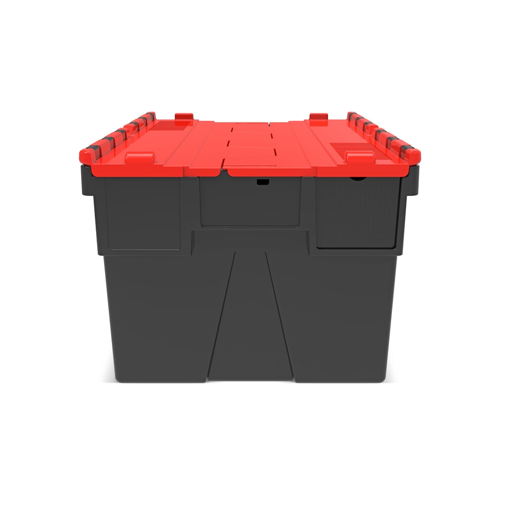 Alpha Eurobox en regranulés de PP avec couvercle basculant et rabattable, noir/rouge, 56 litres, haut. x larg. x prof. 310 x 600 x 400 mm N° de l'image du produit 5 : Alpha Eurobox en regranulés de PP avec couvercle basculant et rabattable, noir/rouge, 56 litres, haut. x larg. x prof. 310 x 600 x 400 mm
